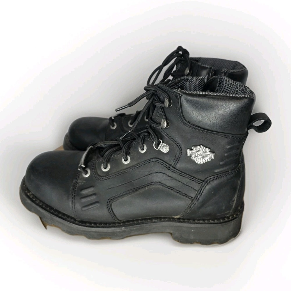 Harley-Davidson Men's 11 Lee 6-Inch Black Leather Motorcycle Boots. D96056